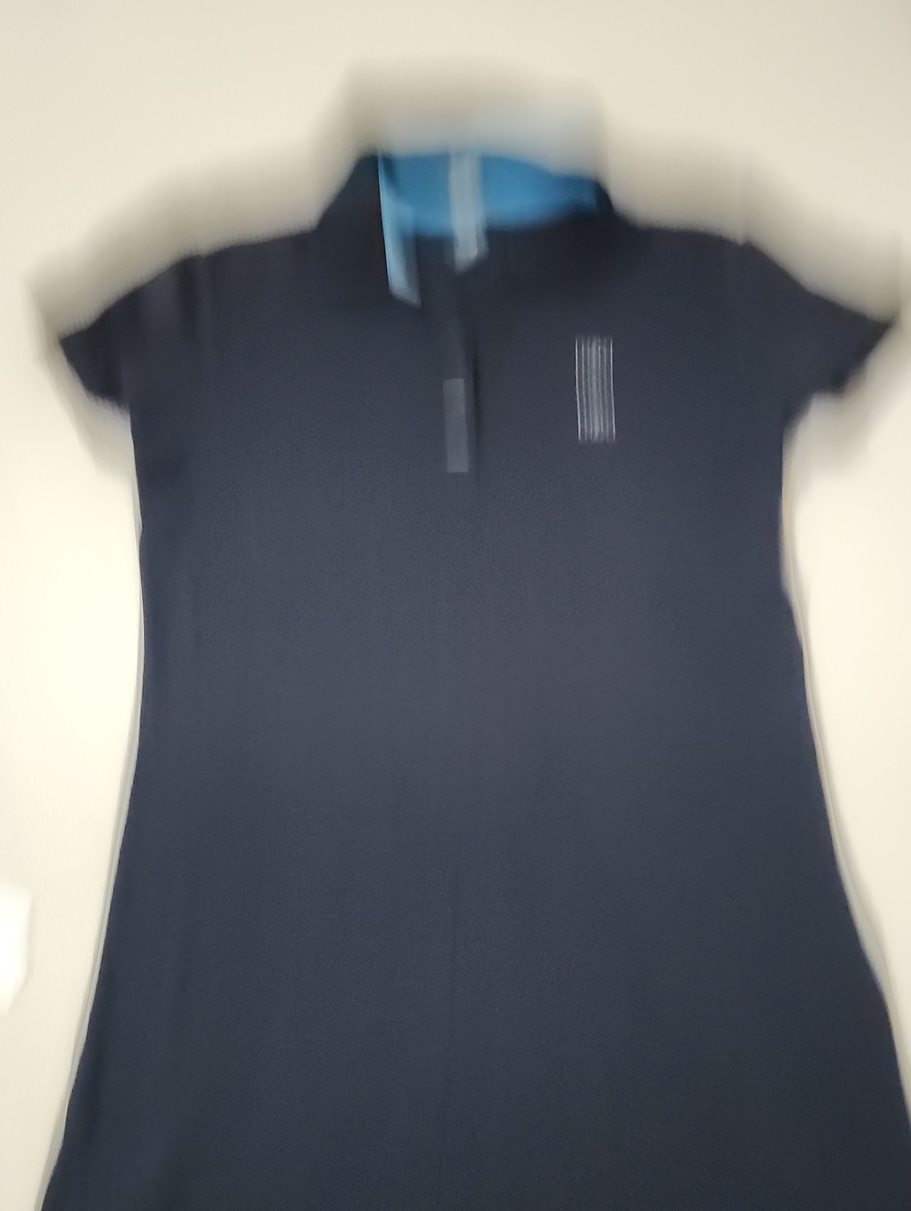 Helly Hansen Navy Polo Midi Dress with Light Blue Inner Collar